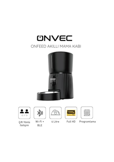 Onvec Onfeed Siyah Akıllı Mama Kabı