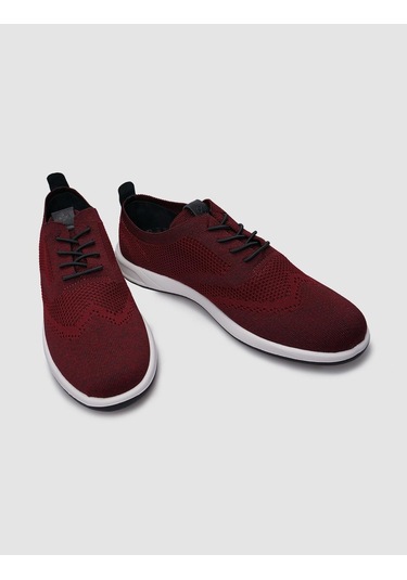 Triko Bordo Bağcıklı Erkek Günlük Ayakkabı-bordo Bordo