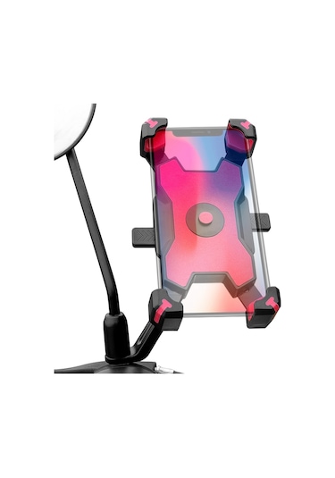 Pla-02 35-68 Inç Telefon Tutucu Motosiklet Bisiklet Dikiz Aynası Cep Telefonu Montajı - Siyah