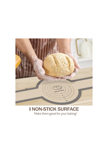 Youmex Gıda Kalitesi Silikon Fırın Matları, Uzun Kollü, Yeniden Kullanılabilir, Hamur Taşıma Kolay, Lezzetli Ekmek Ve Pastalar İçin Anti Yapışkan Gri
