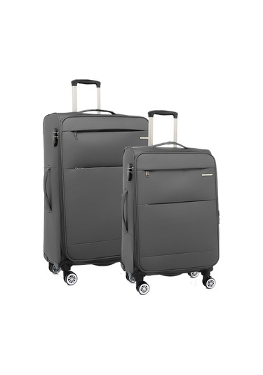 Louisiana Polo 2'li Valiz Seti Büyük Ve Orta Boy Lüx Kumaş Valiz Antrasit 2082 Antrasit
