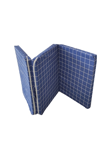 Katlanır Yer Yatağı Sünger Yatak Mavi Pano 80x180 Cm-6 Cm Tek Kişilik