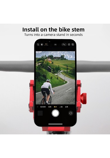 Skycity Kırmızı Aluminyum Bisiklet Telefon Tutucu, Dağ Bisikleti Ve Elektrikli Araçlar İçin Navigasyon Ve Teslimat Stemi Tipi Tutucu Kırmızı