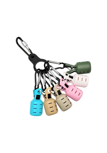 Jeehugo 6 Renkli Abs Malzeme İğne Koruması Seti: 6 Adet Korumalı Kapak, 7 Adet Karabiner Ve 1 Adet Silikon Kanca - 5.3x2.5cm Boyutunda