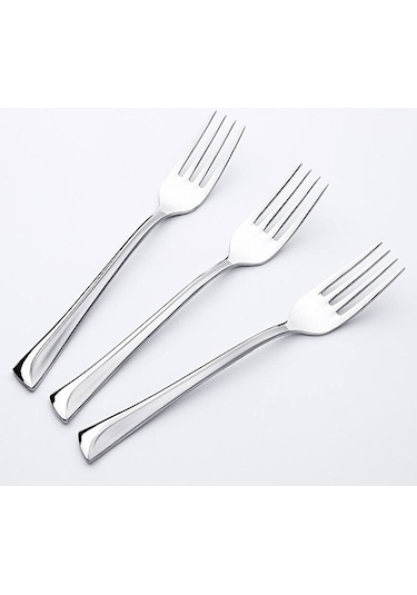 Nehir Maksi Saten 12' Li Tatlı Çatalı Gümüş