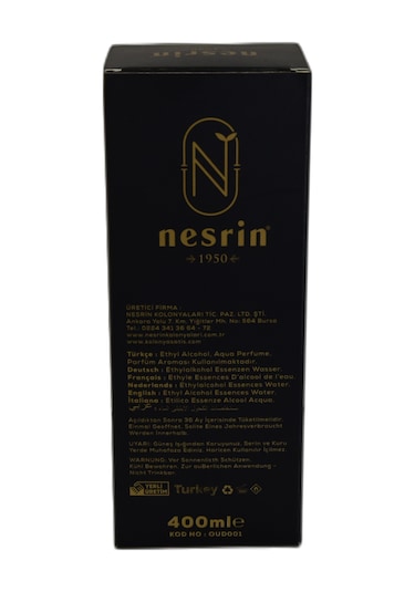 Nesrin 80 Derece Özel Seri Kutulu Pet Şişe Oud Kolonyası 400 ML