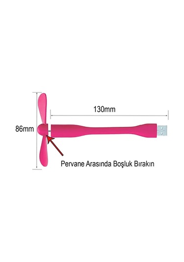 Powermaster Pm-20579 Taşınabilir Esnek Usb Mini Fan Vantilatör Powerbank Laptop Notebook Usb Uyumlu