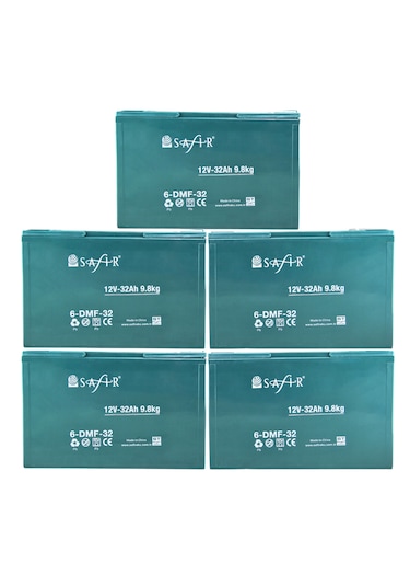 Safir Jel Akü 12 V - 32 Ah 9.8kg - 5'li Set