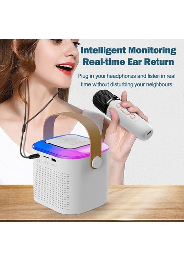 Novahub Taşınabilir Kablosuz Mikrofonlu Karaoke Hoparlör - Rgb Işıklı, Bluetooth 5.3, 10 Saat Çalışma, 108 Karakter Destekli