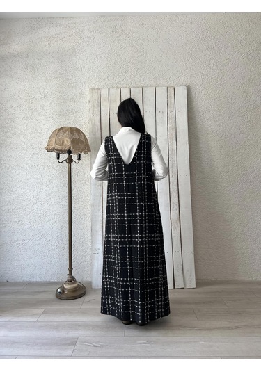 Siyah Tüvit A-kesim Jile Elbise