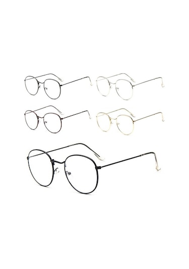 Jwl Yuvarlak Metal Dinlendirici Bilgisayar Ekran Gözlüğü Mavi B