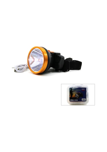 Şarjlı 30w Kafa Lambası Fener Usb - Type-c Kademe Işıklı Altın - Siyah