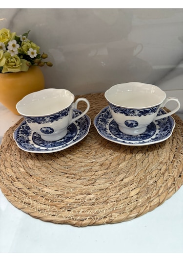 Kr Blue Odyssey Çay Fincanı Beyaz