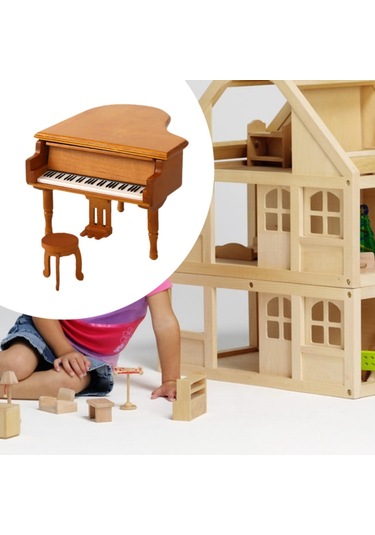 Suntek Minyatür Dollhouse Aksesuarları Sevgililer Ahşap-rengi