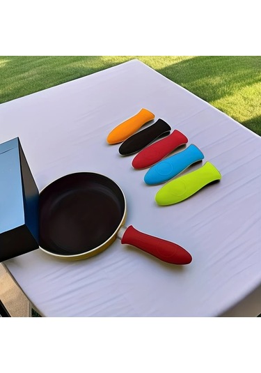 Sunshine011 Döküm Tava Ve Metal Tencere Kırmızı Isıya Dayanıklı Silikon Tutacak Kırmızı