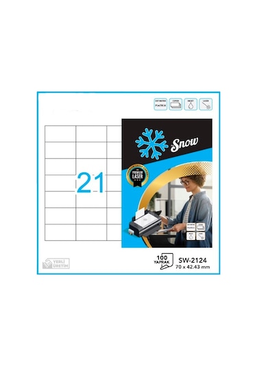 Snow A4 Lazer Etiket 70 x 42.43 MM