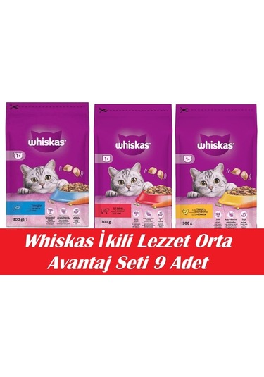Whiskas İkili Lezzet Orta Avantaj Seti 9 Adet
