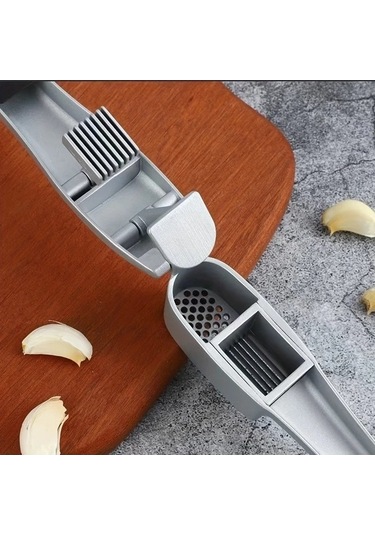 Fastbuy Sinuoshop Gümüş Sarımsak Sıkacağı, Kırıcı, Yapışmaz, Temizlenir Mutfak Aracı Gümüş