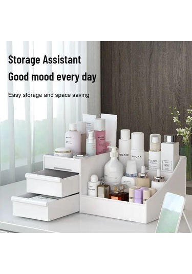 Çekmece Tip Makyaj Kutusu Yatakhane Düzenleme Plastik Depo Beyaz