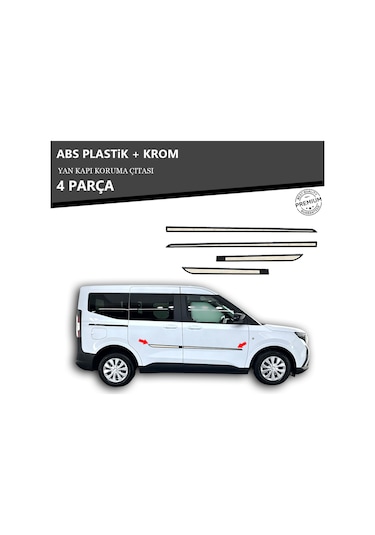 Ford Tourneo Courıer Yan Kapı Koruma Çıtası Plastik + Krom