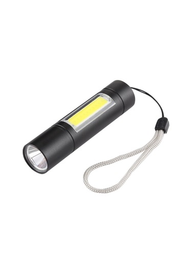 Sones A1 Usb Şarjlı Suya Dayanıklı Sabit Odaklı Xpe + 3 Modlu Ve Saklama Kutulu Cob El Feneri Siyah