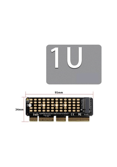 Xurunkeji M.2 Nvme - Pcı-e 4.0 Adaptör Kartı M.2 M-key Yuvası 1u Sunucuyu Destekler