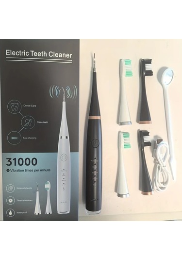 Willowhaven Siyah Şarj Edilebilir 5 Hızlı Usb Diş Fırçası 4 Başlık Hediyeli