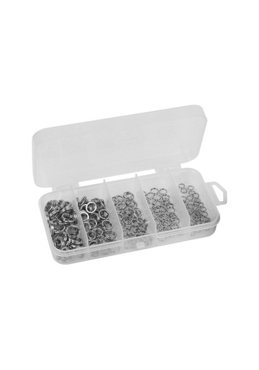 Novahub Paslanmaz Çelik 5 Model Balıkçı Pens Seti, 200 Adet Yedek Halka, Pratik Balıkçılık Ekipmanı