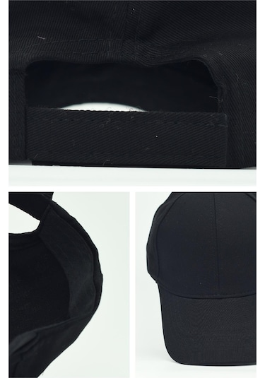 Unisex Ayarlanabilir Siyah Spor Basic Şapka Siyah