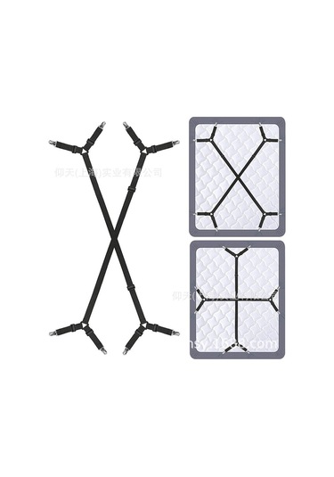 Hfambition Ev İçin Yüksek Kaliteli Çarpraz Çıtçıtlı, Ayarlanabilir, Esnek Perde Sabitleyici Kelepçesi - Siyah, 2 Adet Siyah