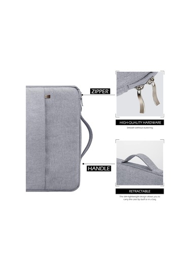 13 İnç Dizüstü Bilgisayar Çantası Su Geçirmez Yumuşak Evrak Çantası Kılıfı Macbook Air 13 M2 M1 A2681 A2337 A2179 2018-2022 /macbook Pro 13 M2 M1 A2338 Gri Diğer