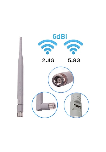 Tp-Link 6 dBi RP SMA Erkek Anten 2.4 - 5.8 gHz RF GSM Wi-Fi  Anten