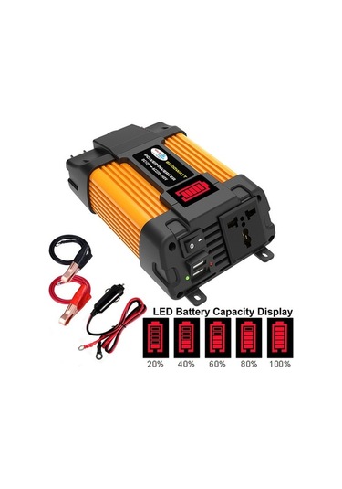 Besthome1 12v-220v 6000w Led Ekranlı Çift Usb Araç Güç Çevirici