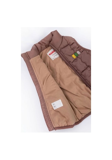 Kız Çocuk Rahat Kalıp Kapitone Dolgulu Şişme Yelek - Moka Kahverengi Moka