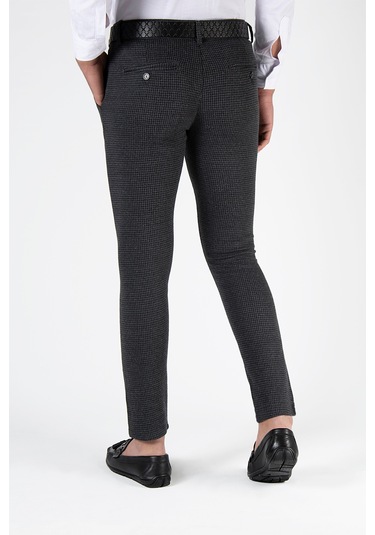 Füme Slim Fit Pamuklu İtalyan Kesim Pantolon Füme