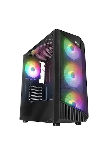 Zeiron Montreal 4x12CM RGB Fanlı Mesh Panel Oyuncu Bilgisayar Kasası