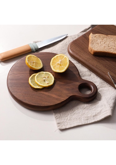 Homyl Ahşap Kesme Tahtası Kolay Saklama Biftek Sebze Peynir Yuvarlak
