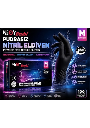 Pudrasız Eldiven I Nitril Eldiven I Hasta Bakım Eldiveni I Muayene Eldiveni I Lateksiz Eldiven 5 Adet