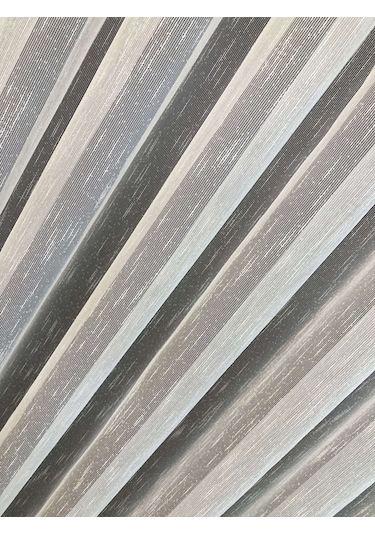 Perdefony Ekru Şantuk Çizgili Düz Tül Perde