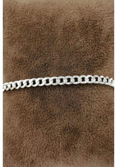 Omar Silver Unisex Gurmet 3,6 Mm Gümüş Bileklik Zincir Omr7653