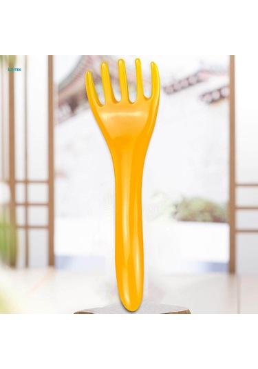 Uzun Saplı Geniş Diş Saç Tarak Kafa Saç Fırçası Kazıma Kafa Derisi Salon Aracı Boyun Geri El Kol Bakım İçin Taşınabilir Tarak, Sarı