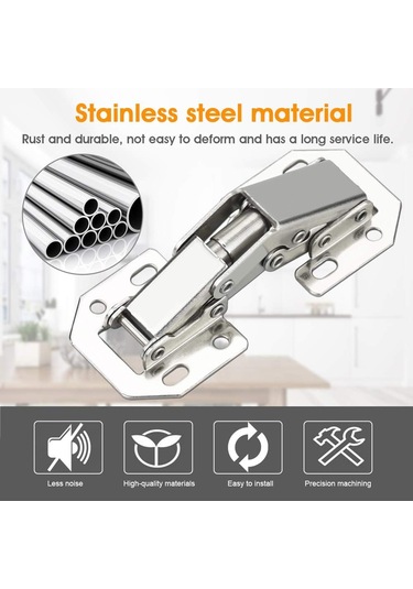 Tas Deliksiz Mobilya Dolap Menteşesi Galvaniz