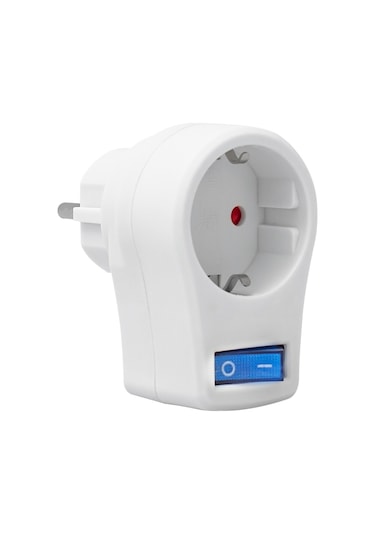 Powermaster 16816 10A-2 Tekli Beyaz Anahtarlı Akım Korumalı Priz