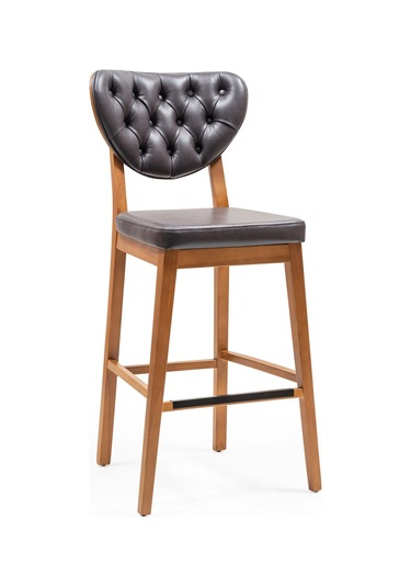 Olivya Ahşap Bar Sandalyesi Gri