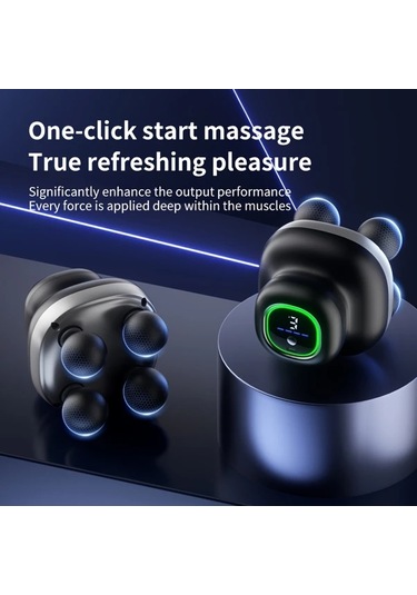 Challenger Siyah 4lü Mini Fasya Tabancası 9 Seviye Masaj Usb Destekli Taşınabilir Ergonomik Siyah