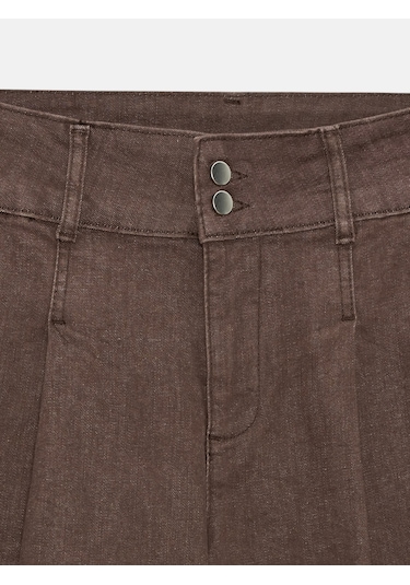 Dilvin 72291 Orta Bel Denim Bermuda-kahve Kahve
