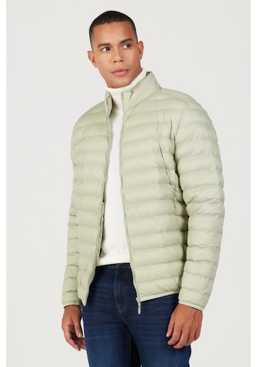AC&Co / Altınyıldız Classics Erkek Mınt Standart Fit Normal Kesim Dik Yaka Mont Mint