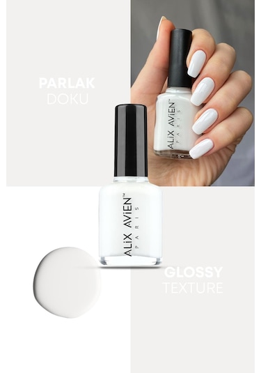 Alix Avien Süt Beyaz Oje 02 Yüksek Pigmentli Uzun Süreli Kalıcılık Hızlı Kuruma Nail Lacquer 02