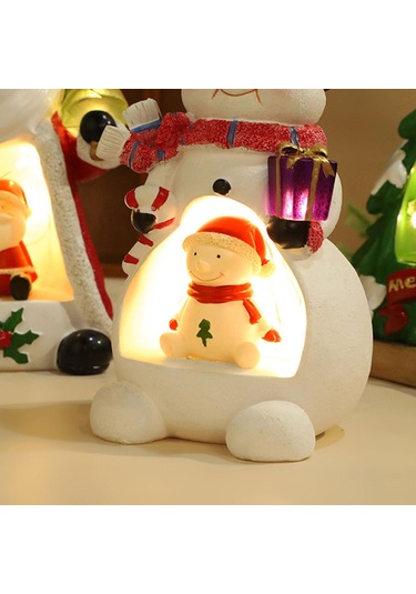 Suntek Işıklı Yılbaşı Süsü Masaüstü Heykeli Kardan-adam