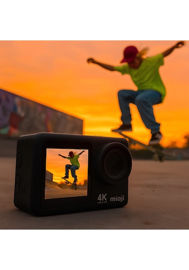 Mioji Action 12x 4k 60fps 20mp Çift Ekran Wifi 170 Aksiyon Kamerası Siyah